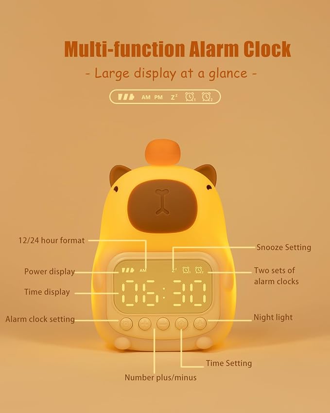 Capybara Alarm Clock with Night Light - Image 7