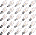 25 Pack C7 Clear Replacement Bulbs, C7 Outdoor Christmas String Light Bulbs by Doratale