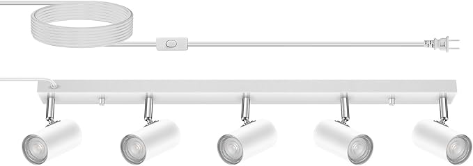 5 Light Track Lighting Kit, Industrial LED Wall Light by HOME