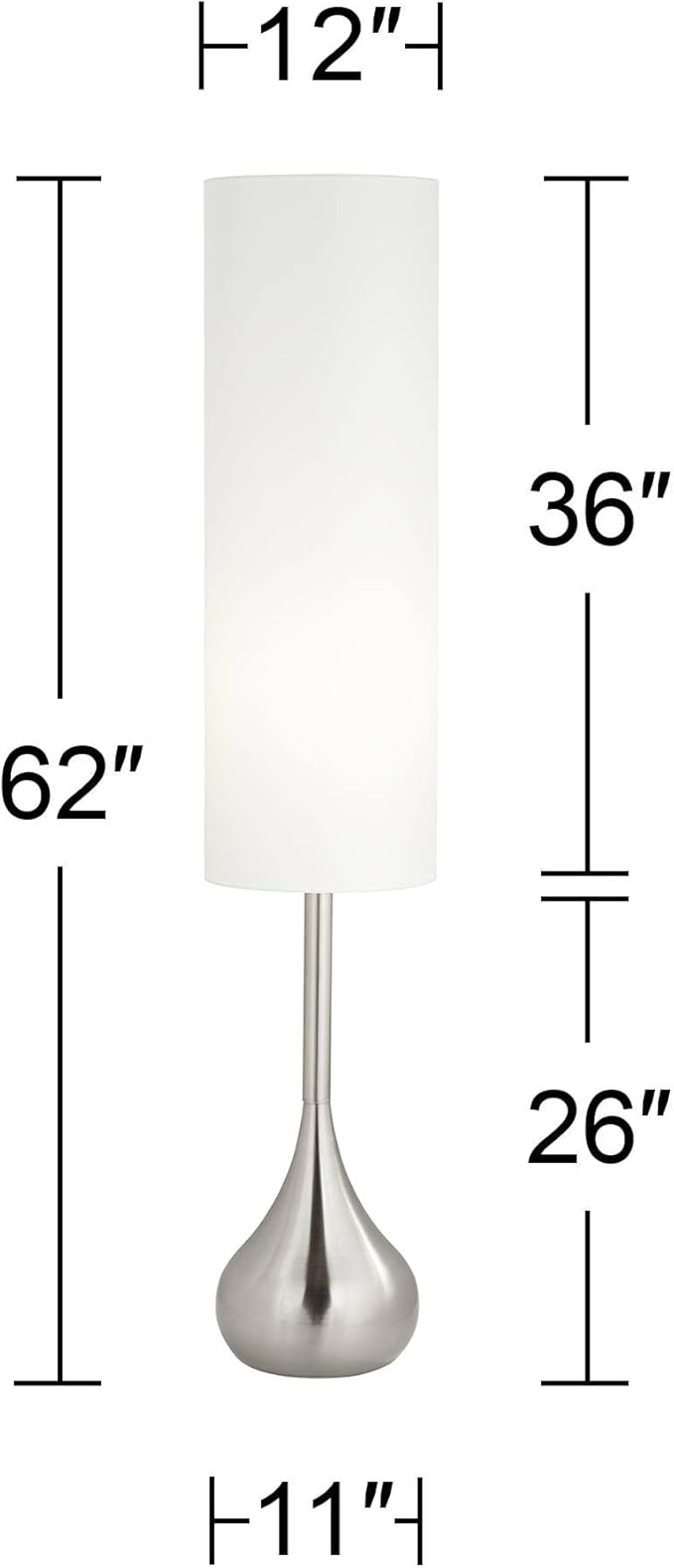 Possini Euro Design Modern Mid Century Modern Droplet-Shaped Floor Lamp 62" - Image 4