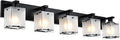 5-Lights Bathroom Light Fixtures, Matte Black Modern Vanity Lights by WINSHENLighting