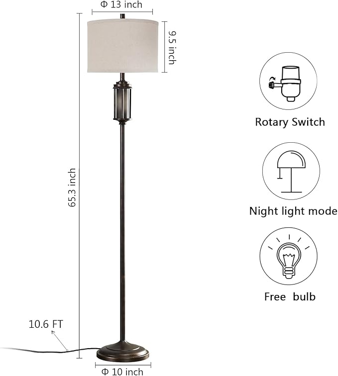 65'' Farmhouse Floor Lamp for Living Room - Image 6
