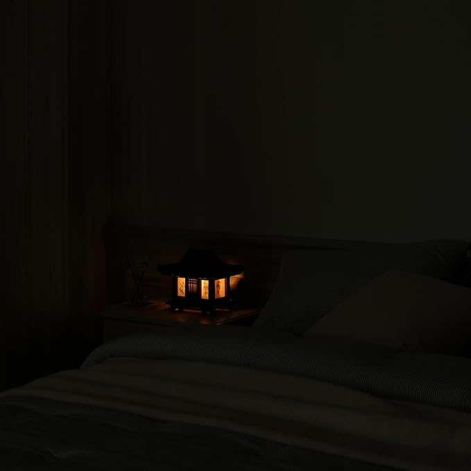 Traditional Korean Wood Lamp | Handmade Asian Oriental Table Lantern | Bedside - Image 9