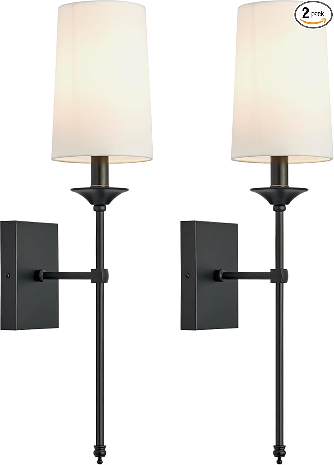 TERLEENART Hardwired Wall Sconces Set of 2, Mid Century Candlestick Style Wall by TERLEENART