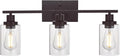 MELUCEE 3 Light Bathroom Vanity Light Oil Rubbed Bronze, Industrial Wall Light by MELUCEE