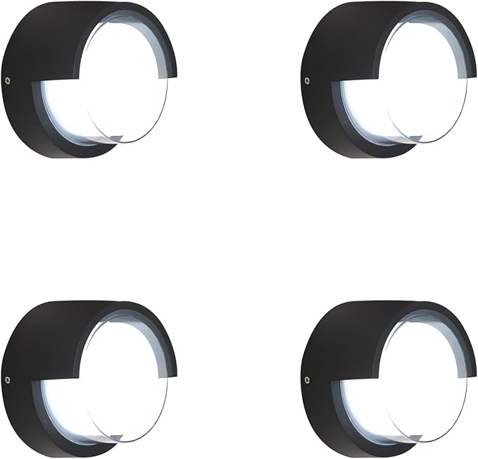 Patio Wall Light 4 Pack 12W Outside Wall sconces 6500K Cold Lights Outdoor Wall by Scpitw