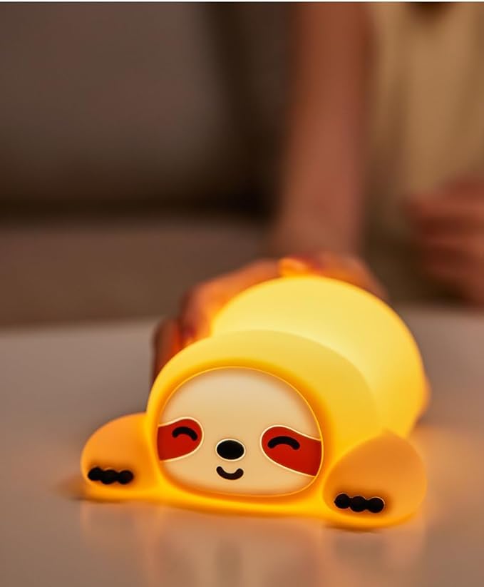 Cute Sloth Night Light, Animal Lamp, Food Grade Silicone, Rechargeable by IMMORROSA