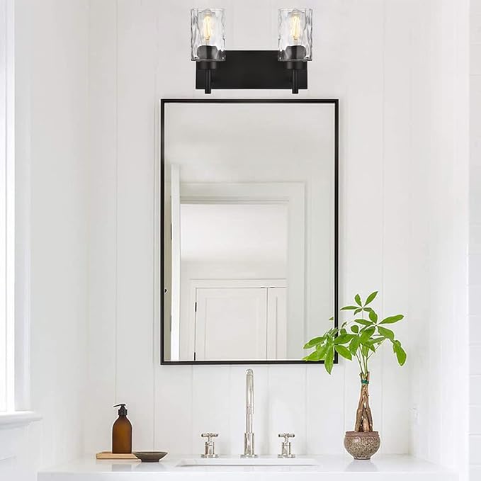 BONLICHT 2 Light Farmhouse Wall Sconce Vanity Lights Modern Black Bathroom - Image 6