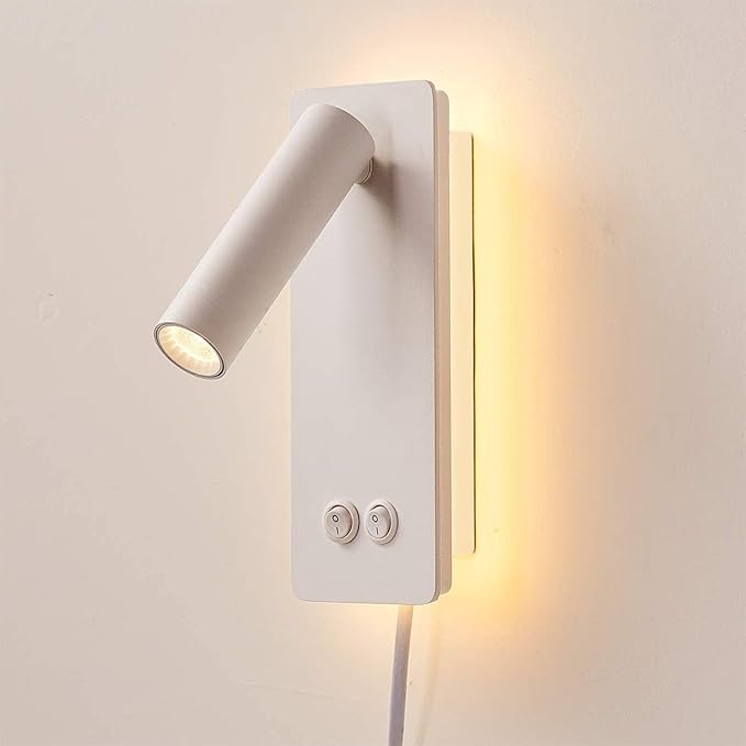 LED Wall Lamp Bedside Reading Light Plug-in 3W Headboard Wall Sconce Adjustable - Image 7
