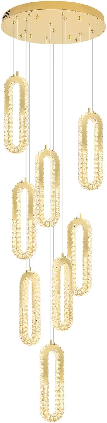 Modern Led Gold Chandelier Adjustable 8 Rings Crystal Chandelier - Image 9