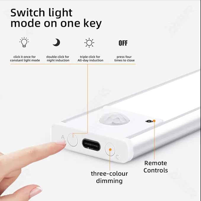 16-inch Wireless Under Cabinet Lighting, Motion Sensor LED Lights, USB-C - Image 2