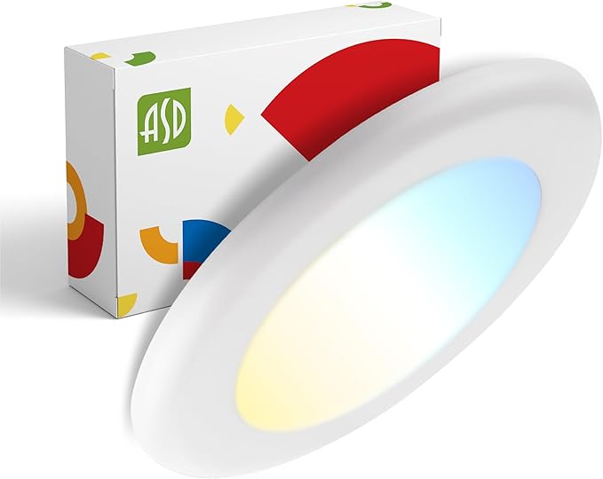 ASD 1 Pack LED Disk Lights 4 Inch, 10W 5CCT 2700K-5000K 685LM CRI90+, Dimmable by ASDLightingCorporation