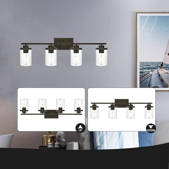 Bathroom Vanity Light Fixtures Oil Rubbed Bronze Finished 4-Light - Image 4