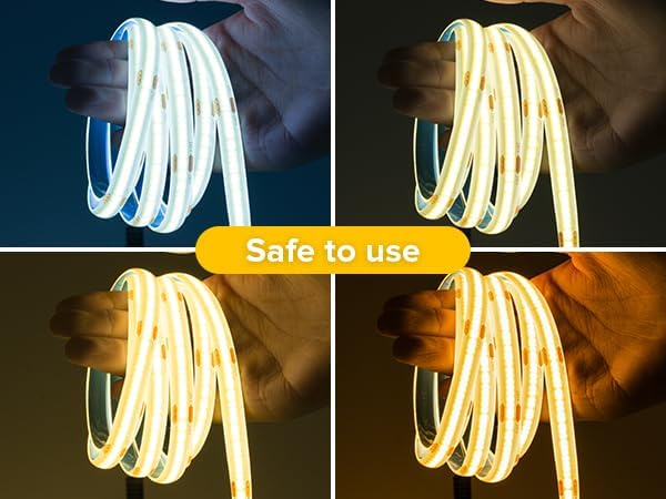 16.4FT COB LED Strip Lights Waterproof IP65 Dimmable Warm White 2700K Strips - Image 6