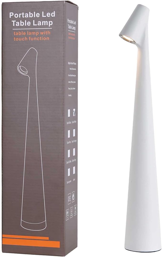 Cordless Small Table Lamps, 3 Levels Brightness Portable Desk Lamp, by Hebangya