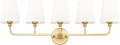 Bathroom Light Fixtures, 5 Light Brushed Gold Vanity Lights by Metwet