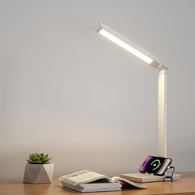 Desk Lamp with USB Charging Port, 14W 900LM Dimmable Eye-Caring Reading LED - Image 9