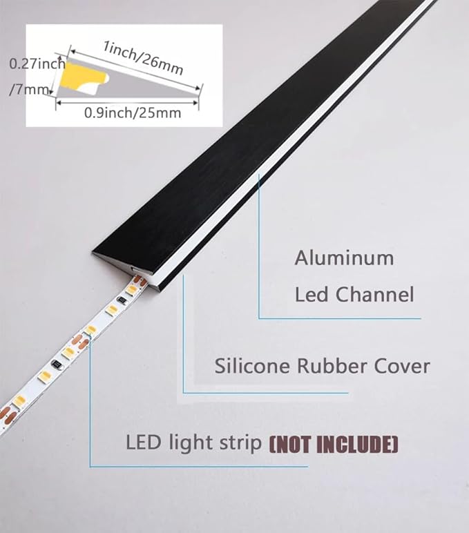5 Pack LED Aluminum Channel Profile Under Cabinet, Self Adhesive Ultra Thin - Image 5