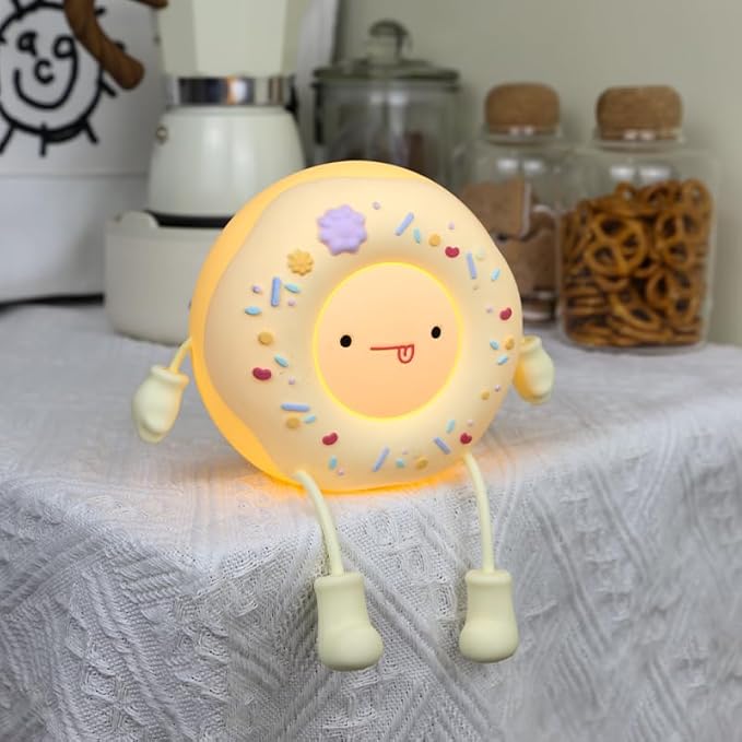 Cute Donut Night Light for Kids, Silicone Nursery Nightlight, Touch Control USB - Image 5