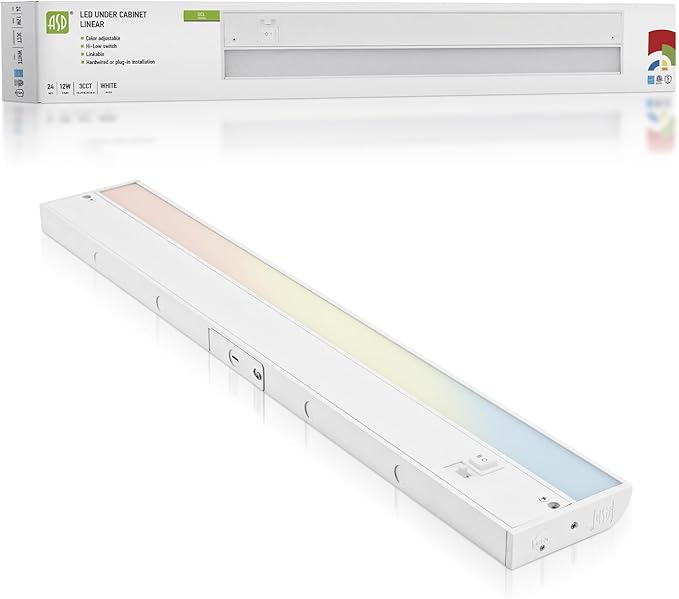 ASD 24 Inch LED Under Cabinet Lighting Plug in or Hardwired, High/Low/Off Switch by ASDLightingCorporation