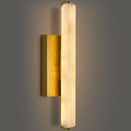 Alabaster Wall Sconces, 15in Brass Alabaster Sconce, Modern Spanish Natural by RINGRAIN