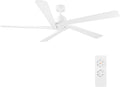 WINGBO 54 Inch DC Ceiling Fan without Lights, 5 Reversible Carved Solid Wood by HomePage
