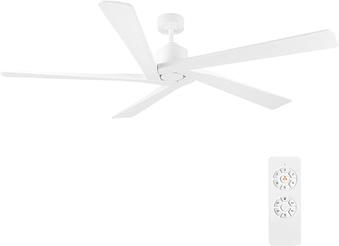 WINGBO 54 Inch DC Ceiling Fan without Lights, 5 Reversible Carved Solid Wood by HomePage