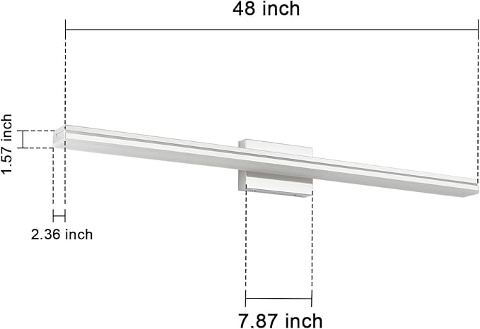 SineRise 48-Inch LED Modern Bathroom Vanity Light Bar, Chrome Modern Acrylic - Image 4