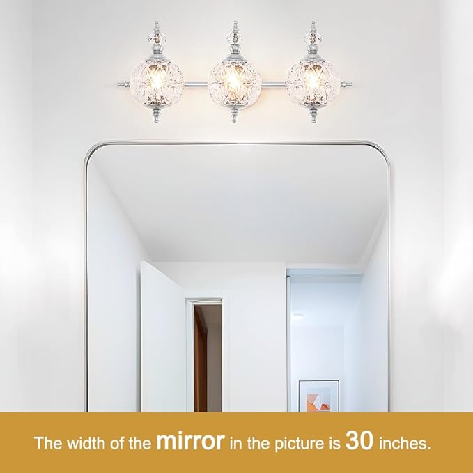 Brushed Nickel Bathroom Vanity Light Fixture Vintage Style - Image 2