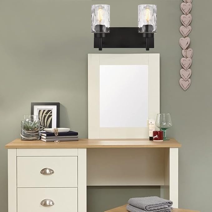 BONLICHT 2 Light Farmhouse Wall Sconce Vanity Lights Modern Black Bathroom - Image 7