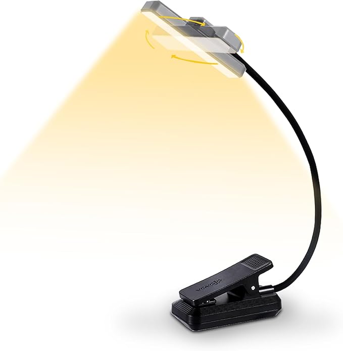 VAVOFO Rechargeable Book Light Rotatable：24 LEDs Reading Light, 3-Color & by VAVOFO