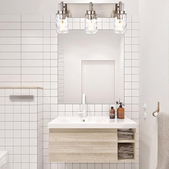 BONLICHT Brushed Nickel Vanity Light Modern 3 Light Bathroom Lighting Fixture - Image 7