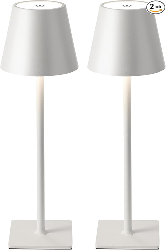 KDG 2 Pack Cordless Table Lamp, Portable LED Desk Lamp, 5000mAh Battery Operated by KDG