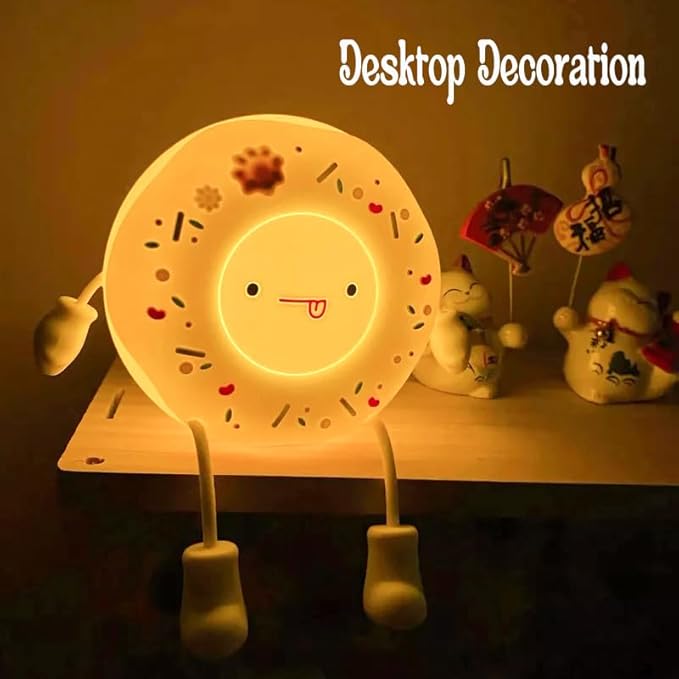 Cute Donut Night Light for Kids, Silicone Nursery Nightlight, Touch Control USB - Image 6
