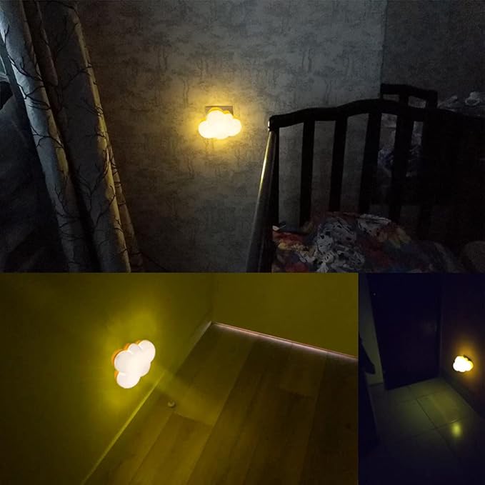 AUSAYE 4Pack LED Sensor Night Lights Plug Into Wall Lamp Cloud Night Light Cute - Image 6
