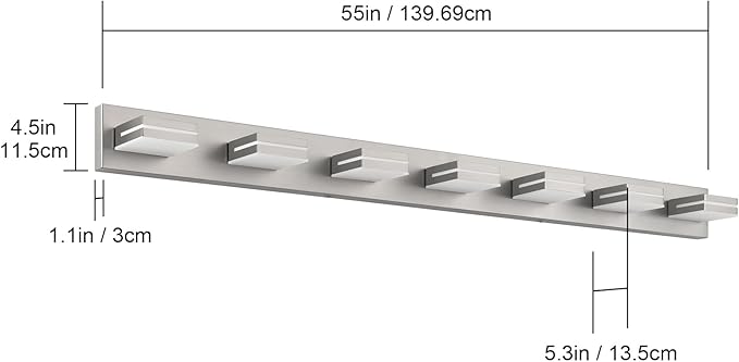 SineRise LED Modern Bathroom Vanity Light Fixtures, Brushed Nickel Modern - Image 6