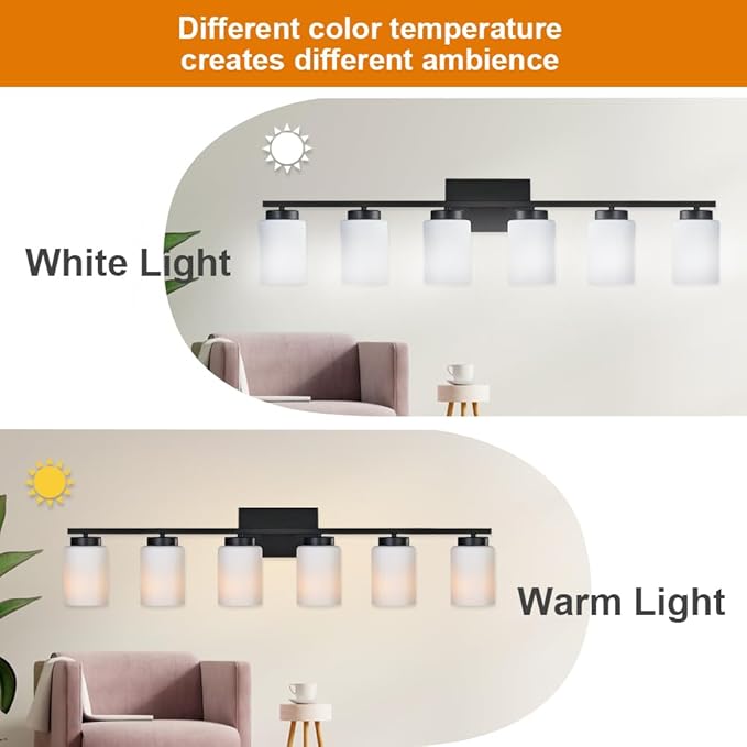 VINLUZ 6-Light Bathroom Vanity Light - Image 5