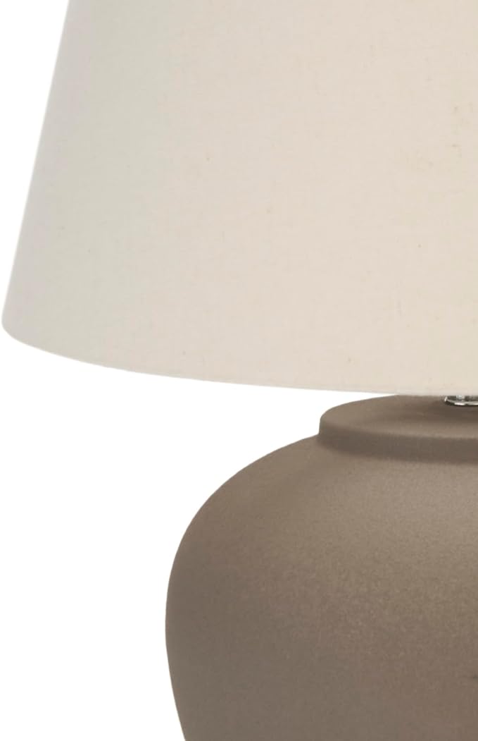 Nourison Home 20" Brown Ceramic Pot Table Lamp - Image 7