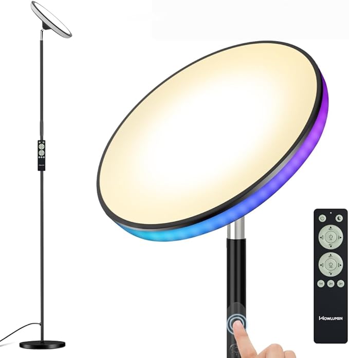 UFO Floor Lamp 71in, Upgraded 42W 3700LM LED Torchiere Floor Lamps by WOWLUMENOFFICIAL