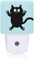 Cartoon Black Cat Claw Scratch Glass Night Light by Uiaoiais