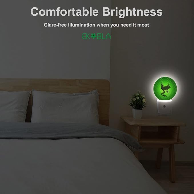 EKOBLA Tree Frog LED Night Light Leaf Vein Plug-in Nightlights Home Auto Sensor - Image 5