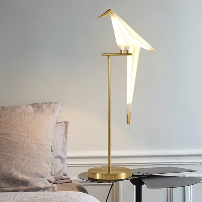 MORE CHANGE 28.5 inch LED Table Lamp, Modern Bird Table Light Gold Metal - Image 2