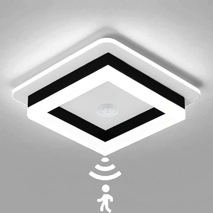 Motion Sensor LED Ceiling Light Indoor, 24W Black Mount Motion Activated by EIDEARAY