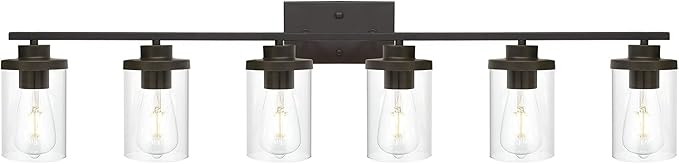 Farmhouse Vanity Lighting Fixtures Oil Rubbed Bronze 6 Light by QueeuQLighting