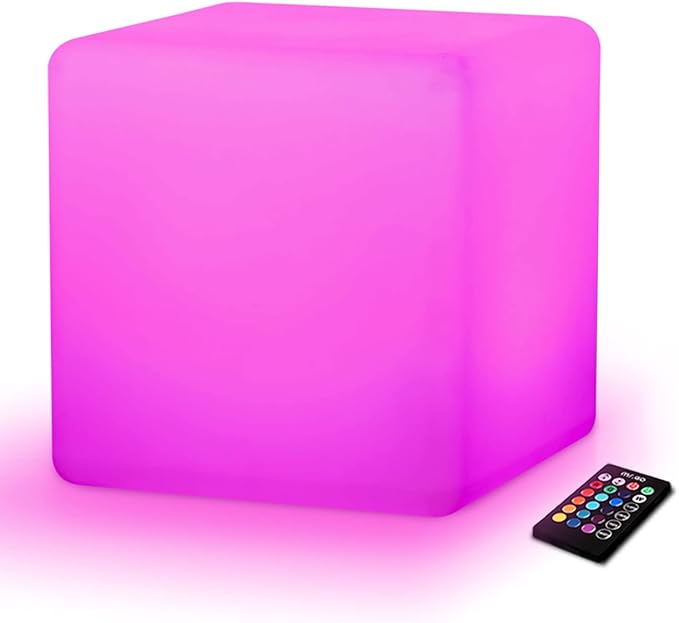 Mr.Go 12-inch Rechargeable Magic LED Light Cube Stool by MRGO