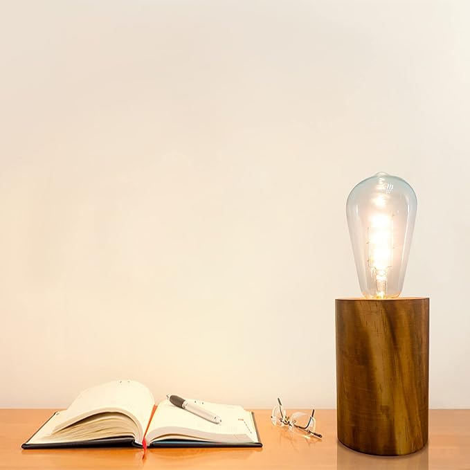 YiShine Battery Operated Table Lamp Wood Night Light Decorative Table Light - Image 7