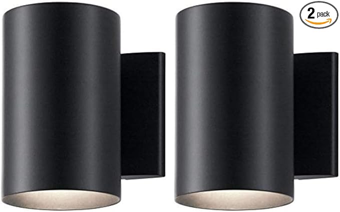 Kichler Cylinders 7" Outdoor Wall Sconce in a Black, 1-Light Exterior Wall Light by Kichler