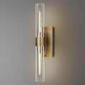 Brass Bathroom Vanity Wall Sconces, 2-Light Glass Tube Wall Sconces, 24 Inch by ZHTIECHUI