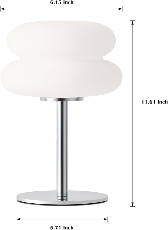 White Mushroom Lamp, Mid Century Modern Lamp - Image 7