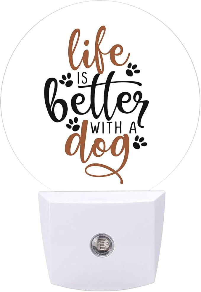 Round LED Night Light, Life is Better by Unknown